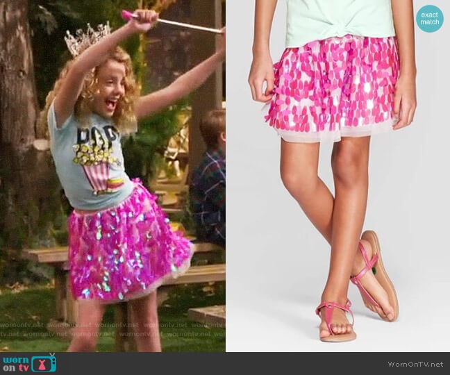 Cat & Jack Sequin Tutu Skirt worn by Destiny Baker (Mallory James Mahoney) on Bunkd