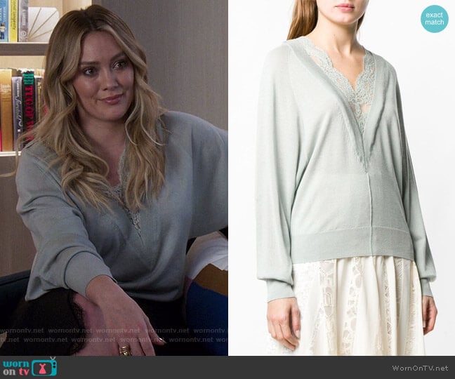 Chloe Lace Trim Jumper worn by Kelsey Peters (Hilary Duff) on Younger