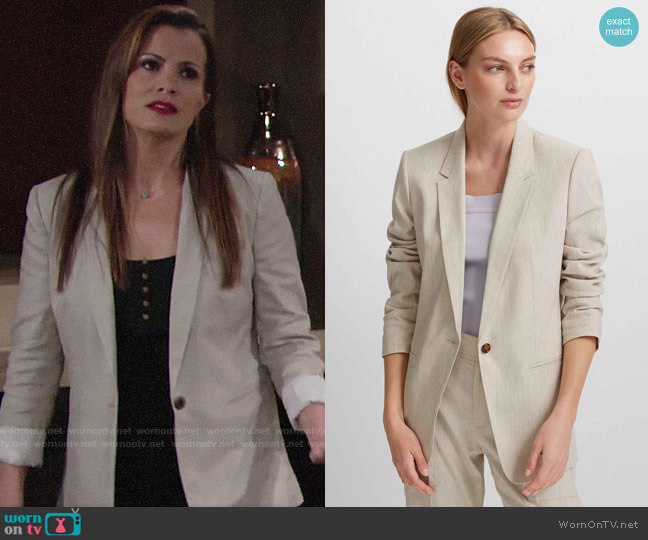 Club Monaco Hadarahh Blazer worn by Chelsea Lawson (Melissa Claire Egan) on The Young and the Restless
