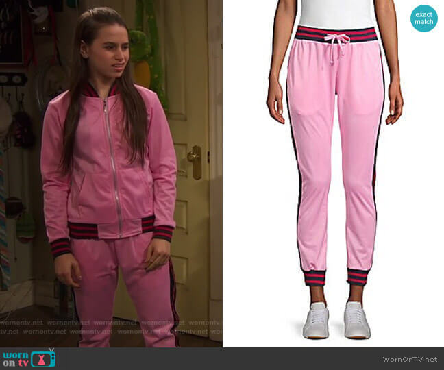 American Stitch Contrast Stripe Track Pants worn by Tess O'Malley (Sky Katz) on Ravens Home