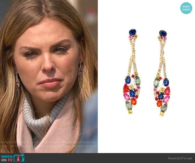 Dilamani Rainbow Sapphire & Diamond Drop Earring worn by Hannah Brown on The Bachelorette
