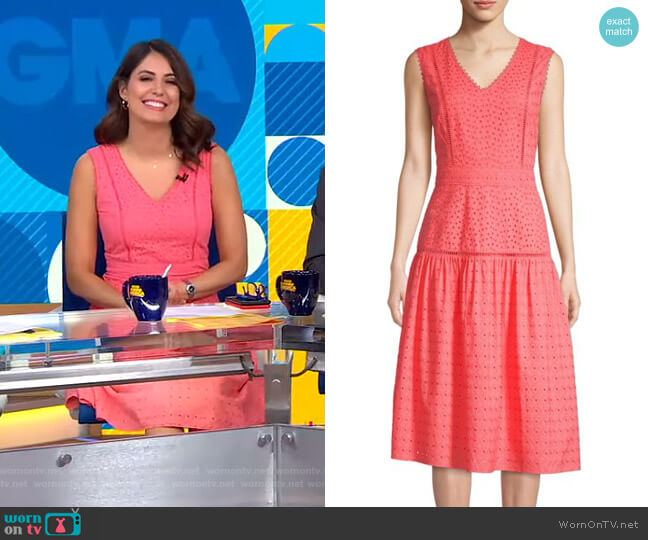 Draper James Cotton Eyelet Midi Dress worn by Cecilia Vega on Good Morning America