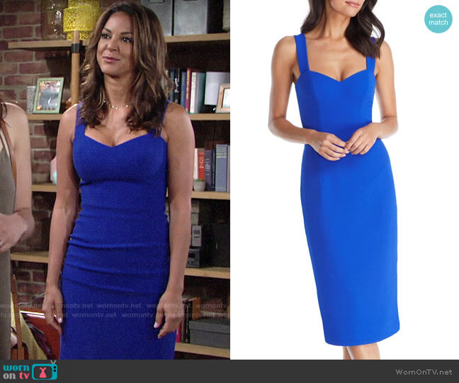 Dress the Population Nicole Dress in Electric Blue worn by Celeste Rosales (Eva LaRue) on The Young and the Restless