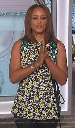 Eve’s floral asymmetric top on The Talk