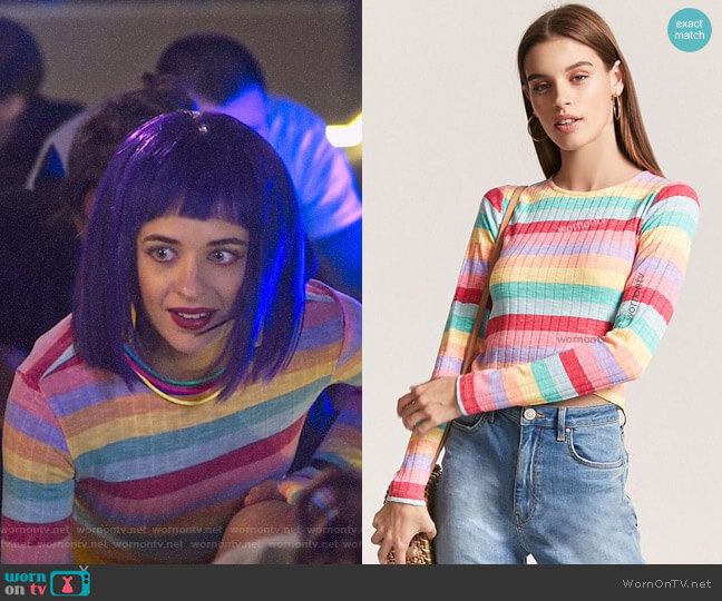 Forever 21 Stripe Crop Top worn by Atria Nine (Raechelle Banno) on Pandora