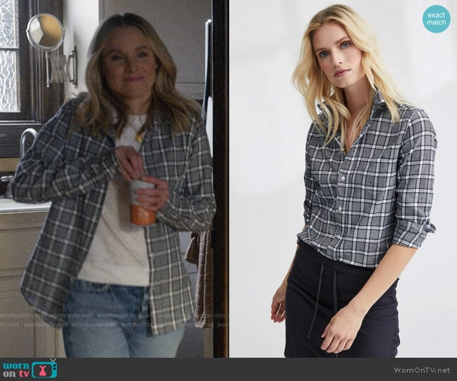Frank & Eileen Barry Shirt in Black & Grey Plaid Flannel worn by Veronica Mars (Kristen Bell) on Veronica Mars