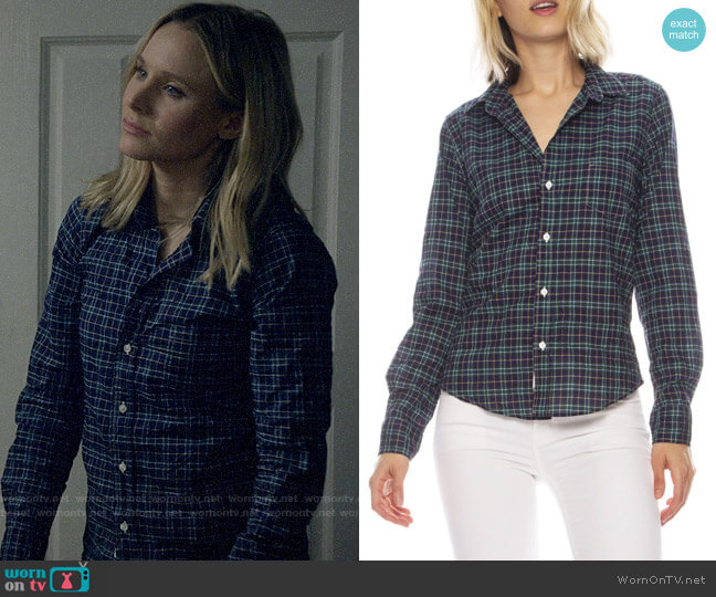 Frank & Eileen Barry Plaid Shirt in Green/Blue worn by Veronica Mars (Kristen Bell) on Veronica Mars