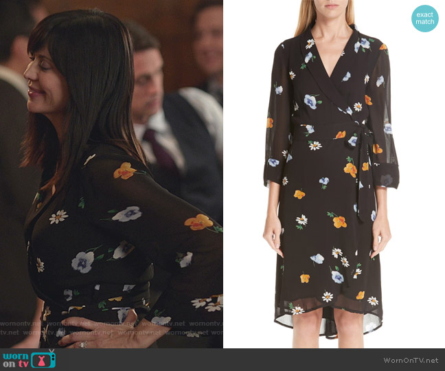 Ganni Dainty Floral Wrap Dress worn by Cassandra Nightingale (Catherine Bell) on Good Witch