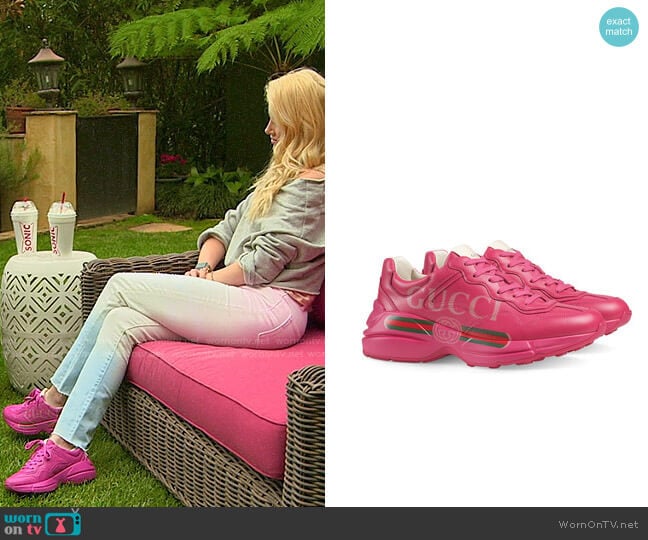 Gucci Rhyton Gucci logo leather sneaker worn by Heidi Montag (Heidi Montag) on The Hills New Beginnings