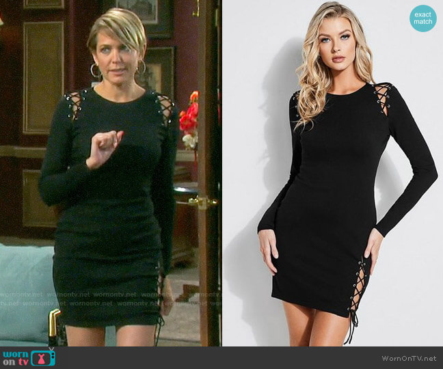 Guess Andy Lace-up Min Dress worn by Nicole Walker (Arianne Zucker) on Days of our Lives