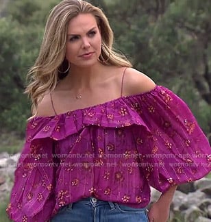 Hannah’s purple floral blouse on The Bachelorette