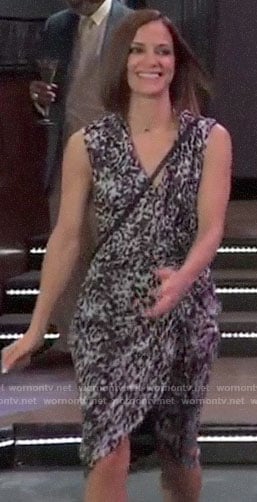 Hayden’s ruffled leopard print dress on General Hospital