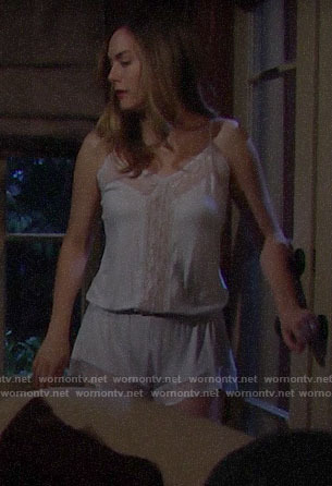 Hope’s lace trim PJ romper on The Bold and the Beautiful
