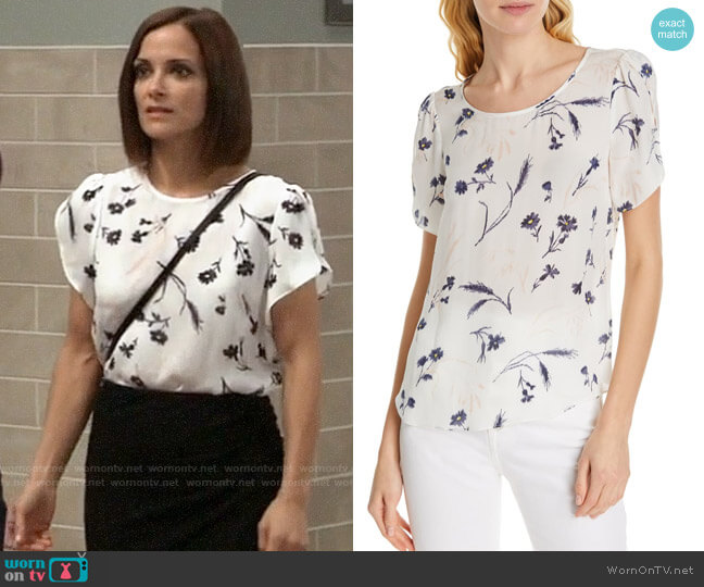 Joie Wira Top worn by Hayden Barnes (Rebecca Budig) on General Hospital