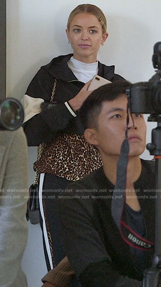 Kaitlynn’s black and leopard print track suit on The Hills New Beginnings