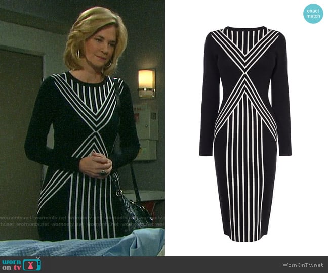 Karen Millen Body Contour Midi Dress worn by Eve Donovan (Kassie DePaiva) on Days of our Lives