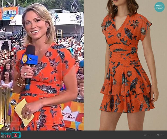 Karen Millen Floral Mini Dress worn by Amy Robach on Good Morning America