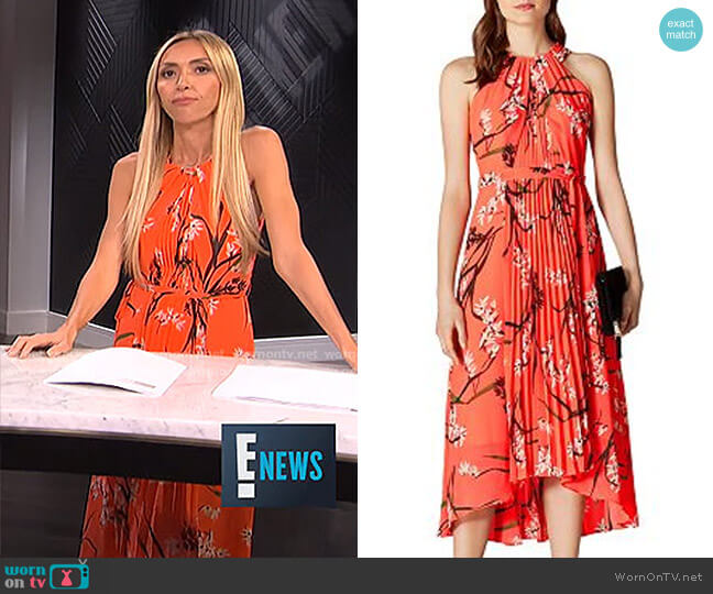Karen Millen Floral Midi Dress worn by Giuliana Rancic on E! News