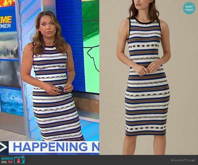 Karen Millen Striped Rib Dress worn by Ginger Zee on Good Morning America