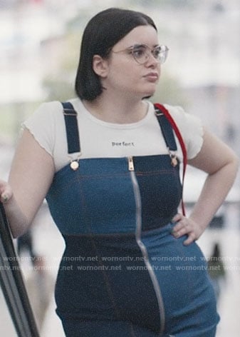 Kat’s denim colorblock dress on Euphoria