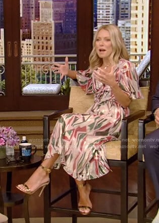 Kelly’s metallic knot front dress on Live with Kelly and Ryan