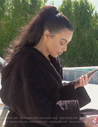 Kim’s black bathrobe on Keeping Up with the Kardashians