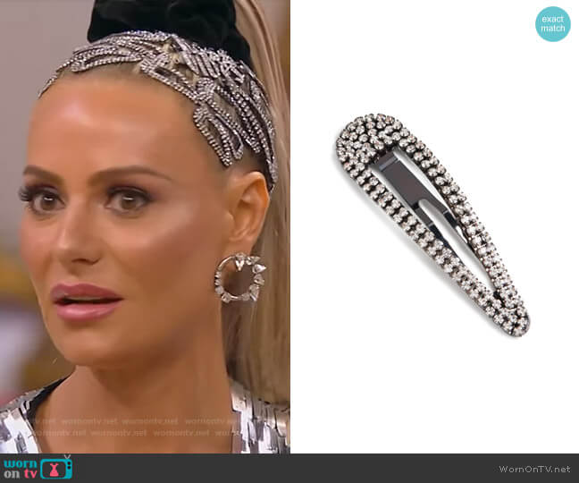 Kitsch x Justine Marjan Rhinestone Snap Clip worn by Dorit Kemsley on The Real Housewives of Beverly Hills