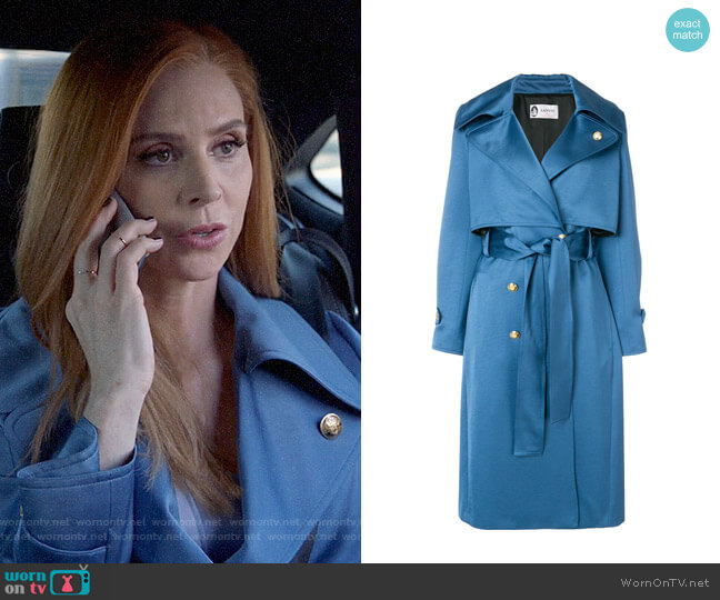 Lanvin Satin Trench Coat worn by Donna Paulsen (Sarah Rafferty) on Suits