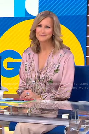 Lara’s pink floral blouse on Good Morning America