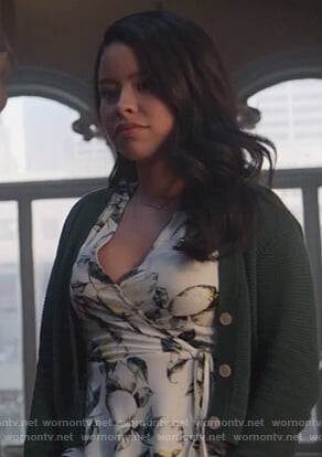 Mariana’s lemon print wrap top on Good Trouble
