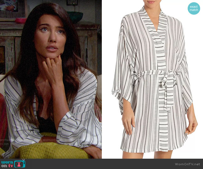 Midnight Bakery Striped Robe worn by Steffy Forrester (Jacqueline MacInnes Wood) on The Bold and the Beautiful