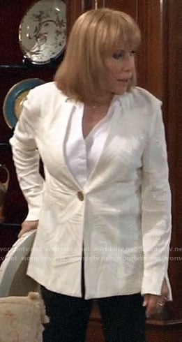 Monica’s ivory textured jacket on General Hospital