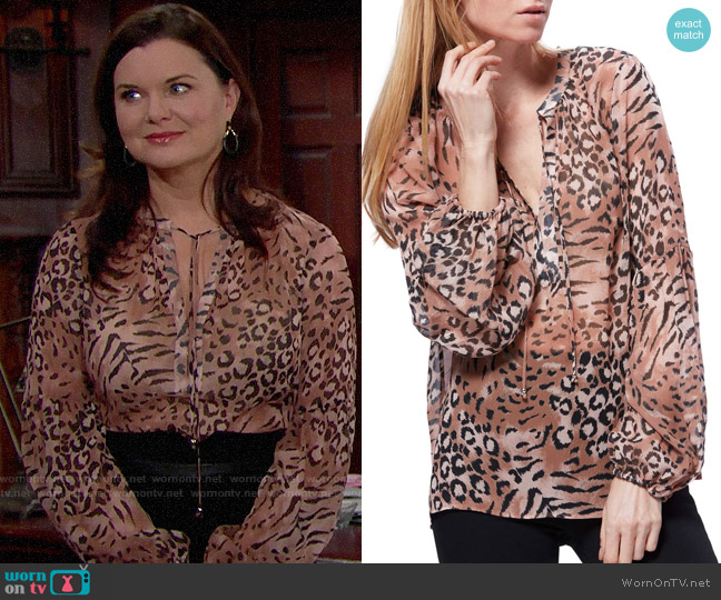 Paige Beretta Blouse worn by Katie Logan (Heather Tom) on The Bold and the Beautiful