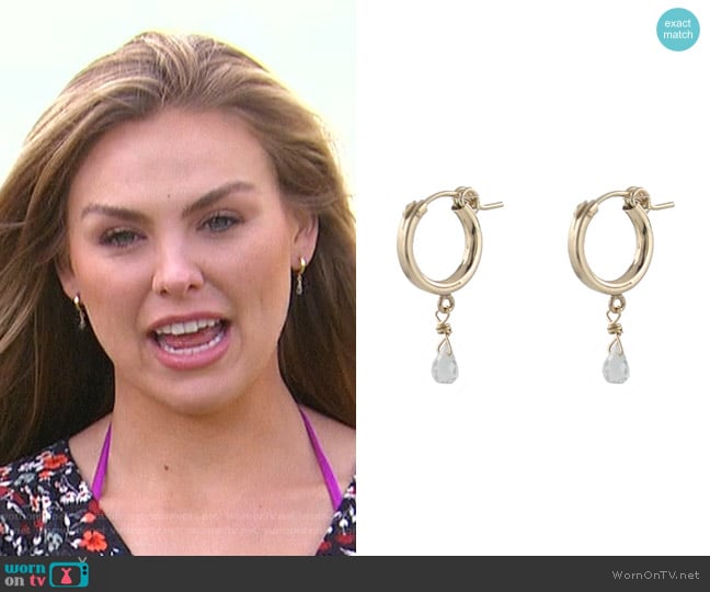 Peggy Li Chubby Hoop Earrings with Gems worn by Hannah Brown on The Bachelorette