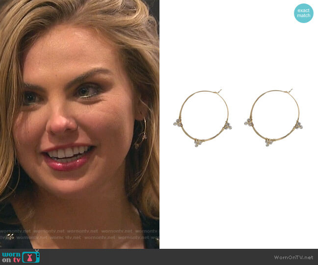 Peggy Li Gemmed Hoop Earrings worn by Hannah Brown on The Bachelorette