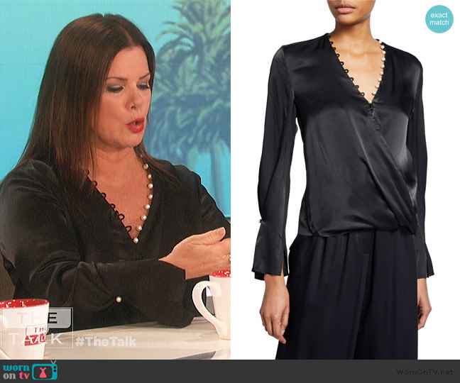 3.1 Phillip Lim Satin High-Low Drape Blouse