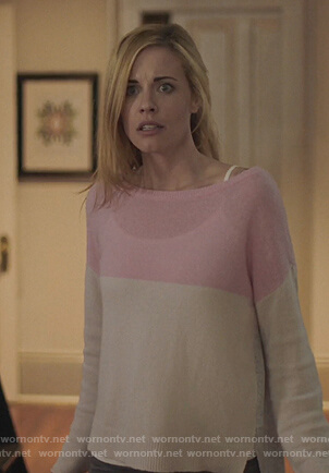 Kelly Anne’s colorblock cashmere sweater on Queen of the South