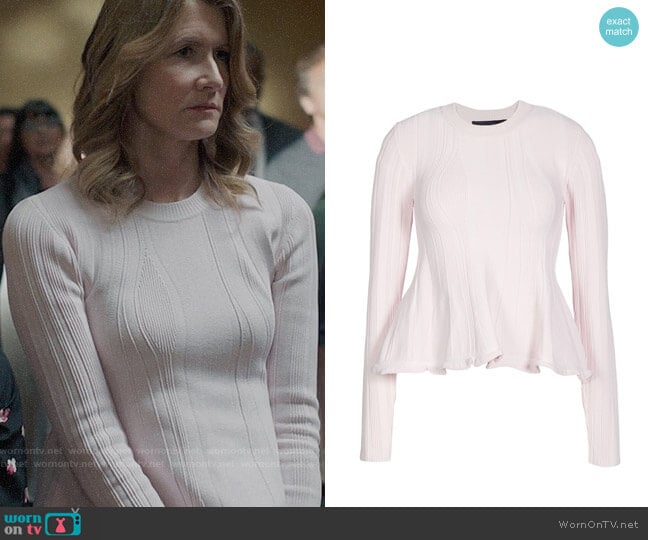 Proenza Schouler Peplum Sweater worn by Renata Klein (Laura Dern) on Big Little Lies