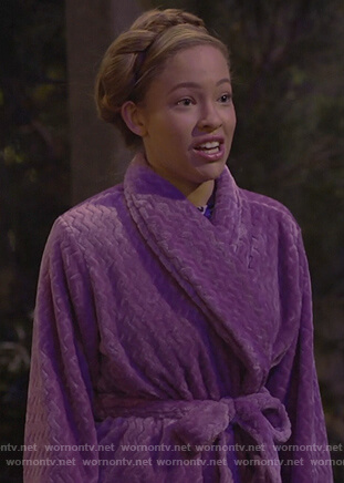 Ava’s purple bathrobe on Bunkd