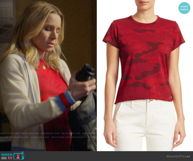 Rag & Bone Cotton Camo Tee in Red worn by Veronica Mars (Kristen Bell) on Veronica Mars