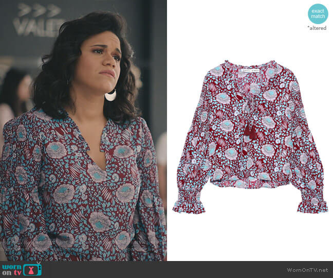 Rebecca Minkoff Penelope Blouse worn by Yoli (Justina Adorno) on Grand Hotel