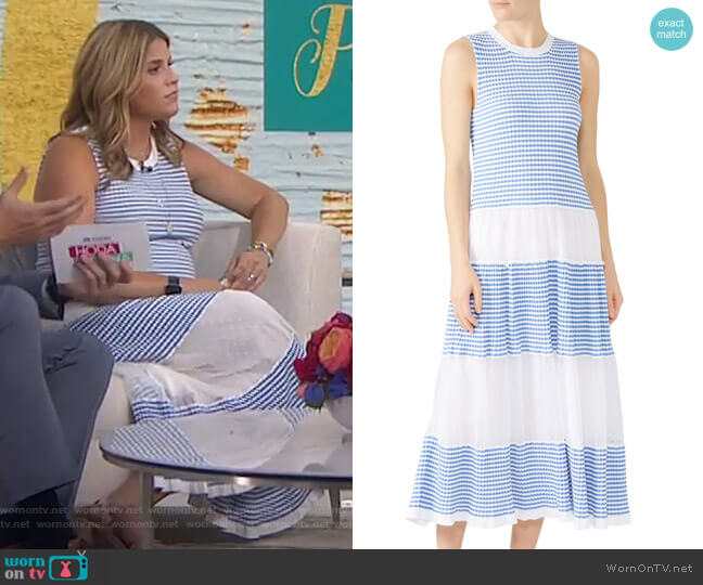 RED Valentino Stripe Panel Maxi Dress worn by Jenna Bush Hager on Today
