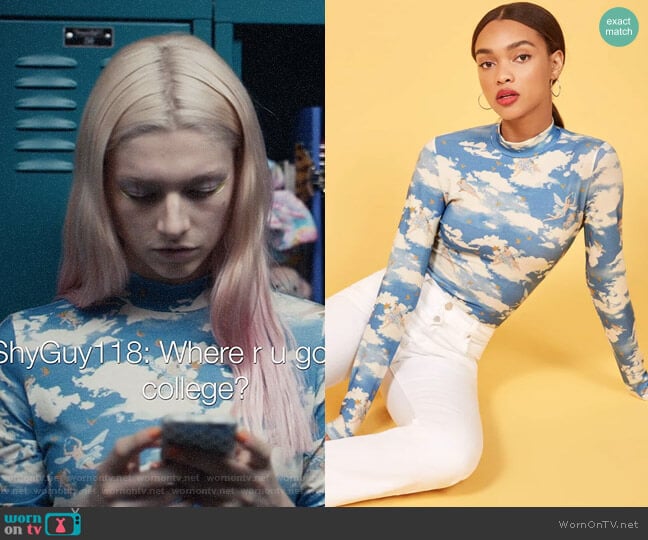 Reformation Bailey Top worn by Jules Vaughn (Hunter Schafer) on Euphoria