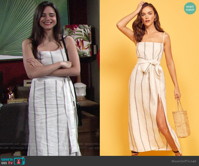 Reformation Pineapple Dress worn by Lola Rosales (Sasha Calle) on The Young and the Restless