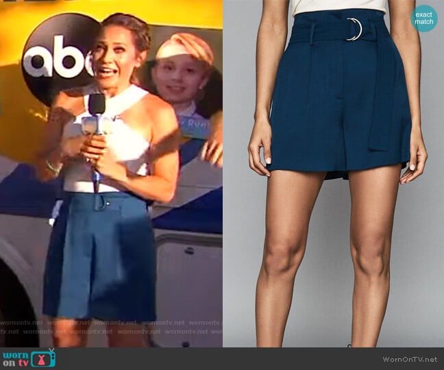 Reiss Elaine Shorts worn by Ginger Zee on Good Morning America