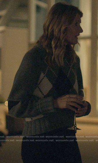 Renata’s grey argyle sweater on Big Little Lies