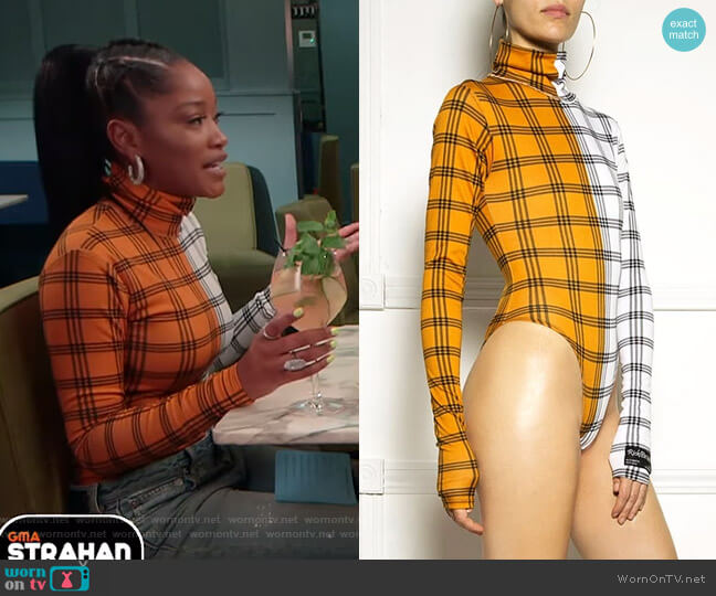 Ricki Brazil Color-Block Bodysuit worn by Keke Palmer on Good Morning America