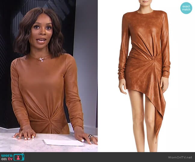 Ronny Kobo Haddasah Asymmetric Mini Dress worn by Zuri Hall on E! News