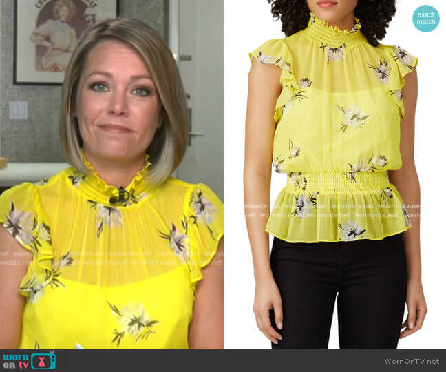 Great Jones Smocked Waist Top worn by Dylan Dreyer on Today