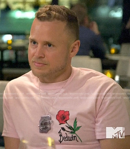 Spencer’s pink Bedwin flower tee on The Hills New Beginnings